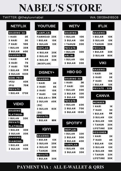 theyluvvnabel's tweet image. hi kak ᝰ.ᐟ  aku jual aplikasi premium nih 𓍢ִ໋🌷͙֒ netflix, spotify, semua ada! 🤩
     
⁀➴ trusted &amp;amp; full garansi 💯
⁀➴ fast response &amp;amp; process 😍
⁀➴ wa : tinyurl.com/wanabelstore / dm 📩
‼️ app lain bisa tanya dulu ᯤ

💌 payments: all e-wallet | qris ── .✦ #zonauang