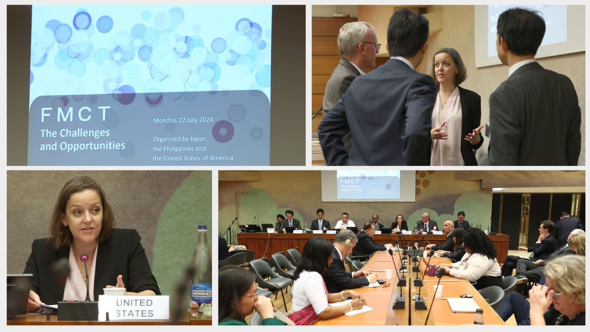 Thanks <a href="/JapanDelCD/">JAPAN Delegation to the Conference on Disarmament</a> for hosting the #NPT PrepCom FMCT side event. <a href="/StateADS/">State ADS Bureau</a> DAS Bell underscored longstanding U.S. support for the commencement of FMCT negotiations, a step needed now to forestall future arms racing.