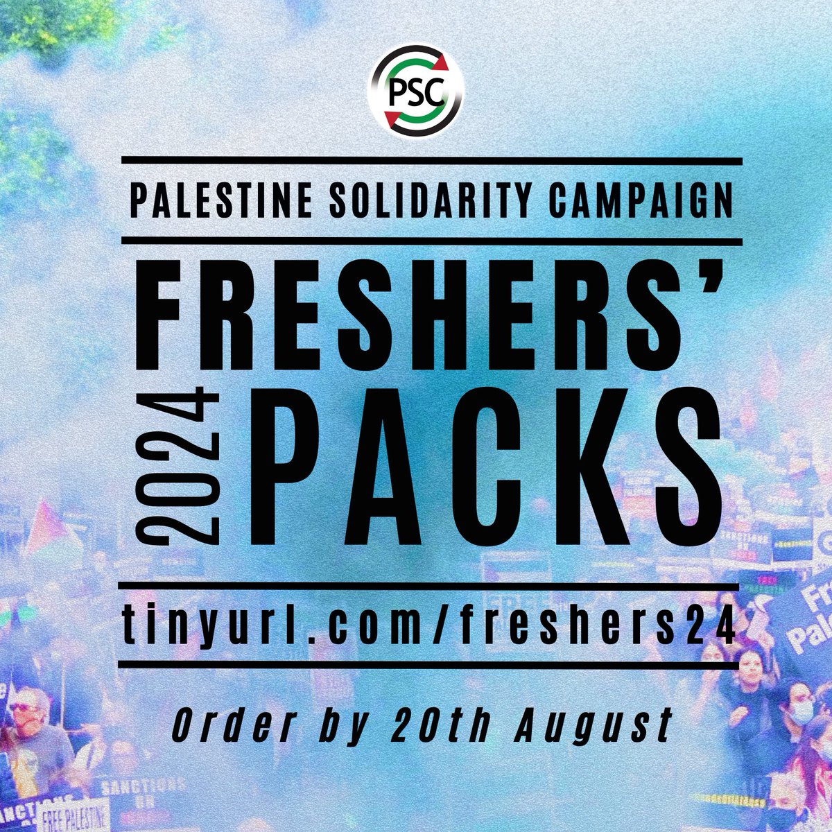 🇵🇸 NEED MATERIALS FOR THE NEW ACADEMIC YEAR? 🇵🇸 PSC will post your student group/society/organisation all the materials you need to hit the ground running in the new academic year. 

Request via this link by 20th August: palestinecampaign.org/freshers-packs…