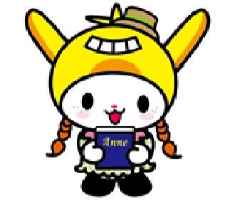 Hanepyon, whose head is a plane, is the mascot of Ota-ku, Tokyo (where Haneda airport is.) Hanepyon is dressed as Anne of Green Gables to promote a Canada-themed event in Haneda on August 4th. 