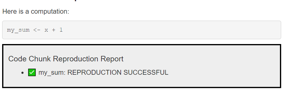 If you are looking for automated reproducibility checks in your R Markdown documents, remember that there is an easy way with #reproducibleRchunks 
Preprint: osf.io/preprints/psya… and R package: github.com/brandmaier/rep…