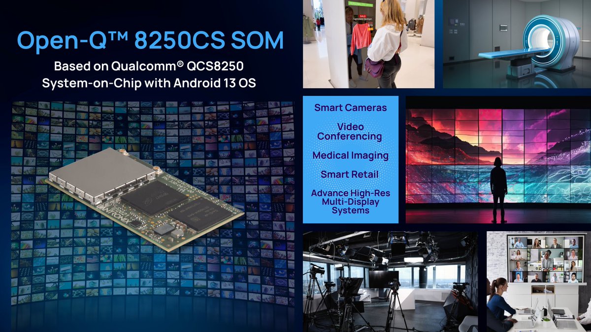 <a href="/lantronix/">Lantronix</a>'s Open-Q™ 8250CS SOM is an advanced  solution for compute-intensive camera and Edge AI needs. Powered by <a href="/Qualcomm/">Qualcomm</a> QCS8250 SoC and Android 13 OS, it supports multiple concurrent sessions, low-latency codecs, &amp; AI director framework for apps. bit.ly/3T56SOt