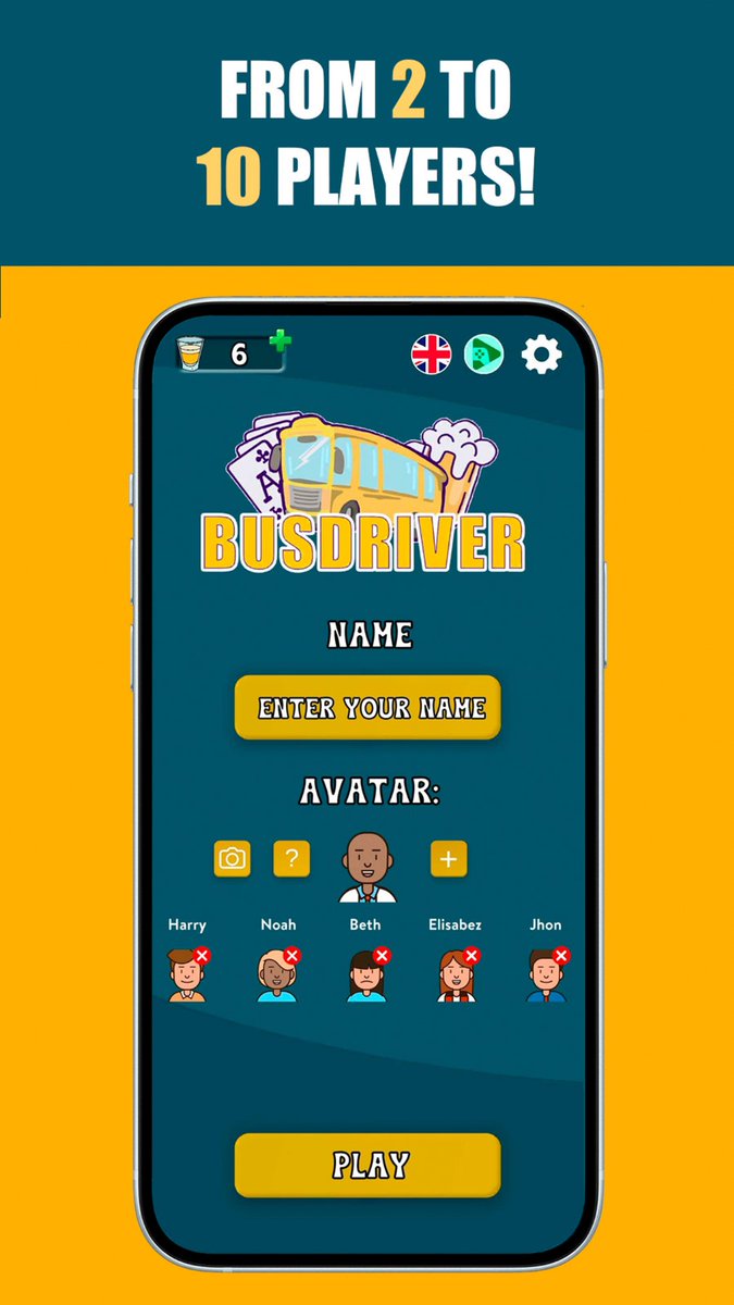 Introducing Bus Driver! 🚍🎉 The ultimate drinking game for parties. Packed with thrilling challenges, a card game twist, and stunning 3D animation. 🃏✨ Get on the bus and get ready for a night of endless fun and laughter! 🍻🎮