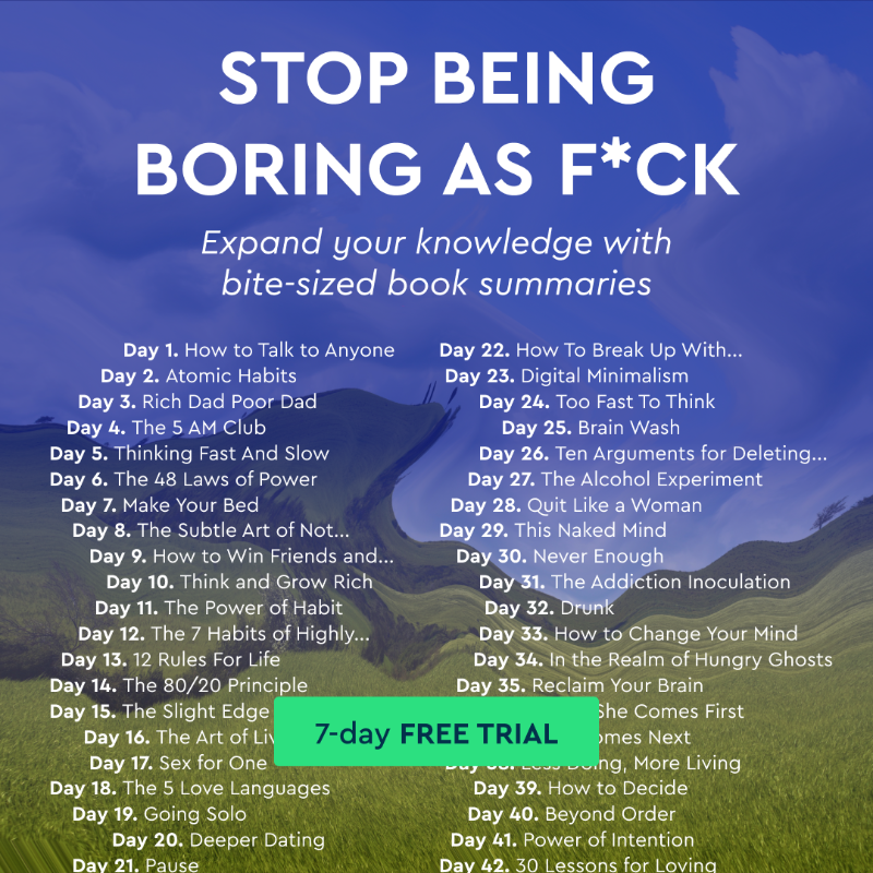 blinkist's tweet photo. Thousands swear by the tips to unf*ck themselves in the 30 books. I gave it a go to see what all the fuss was about.

Has any of the books on the list helped YOU improve your life? Comment below!