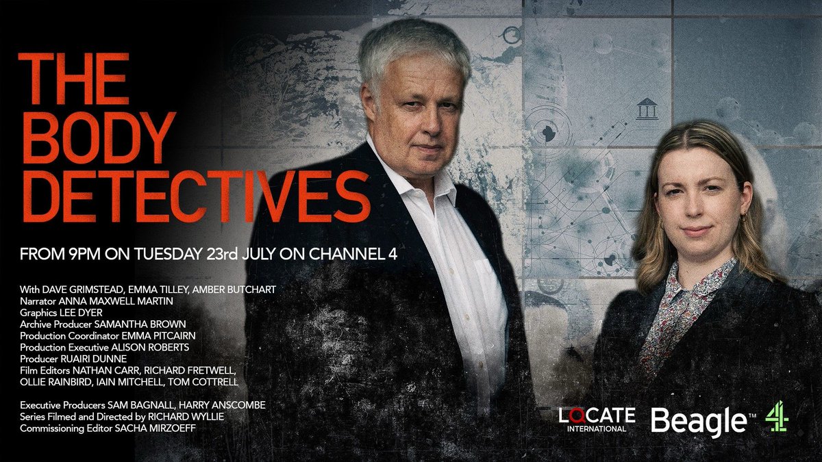 Delighted to have been the composer on <a href="/Channel4/">Channel 4</a>'s  The Body Detectives, directed by Richard Wyllie narration by Anna Maxwell Martin, airing this evening 9pm and available on demand.

Huge thanks to <a href="/lifeofwyllie/">Richard Wyllie</a> and <a href="/BeagleMedia/">Beagle</a> for trusting me to add my voice to these stories.