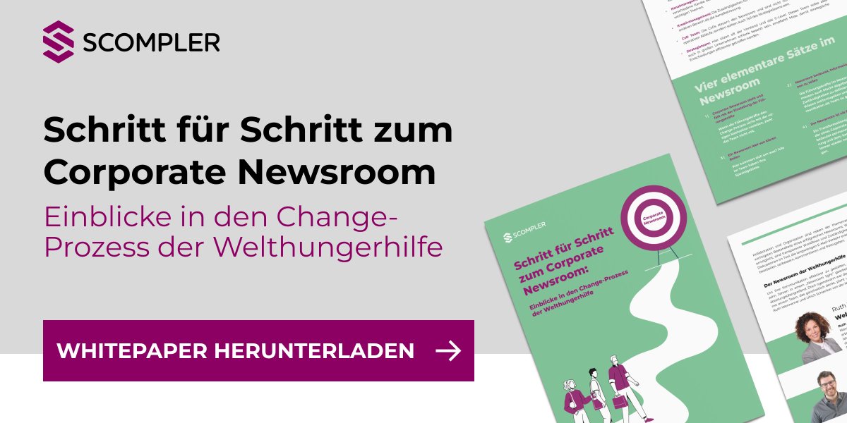 Ein erfolgreicher #CorporateNewsroom stellt den Schlüssel zu einer klaren und konsistenten Kommunikation dar. Wie die Welthungerhilfe diese Transformation gemeinsam mit Mediamoss und Scompler gemeistert hat, haben wir im Whitepaper abgebildet: hubs.ly/Q02HDw780