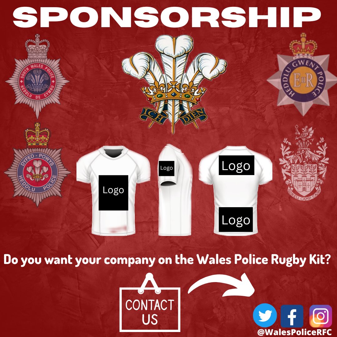 WalesPoliceRFC's tweet photo. 🚨 Sponsorship 🚨 

We are after new sponsors to support the Defending UK Police 4 Nations Champions this year. 

If your company would be interested in sponsoring the Welsh Police Rugby Team please drop us a message for more info. 

#Sponsorship #rugby #policerugby https://t.co/5DL1KOLHnT