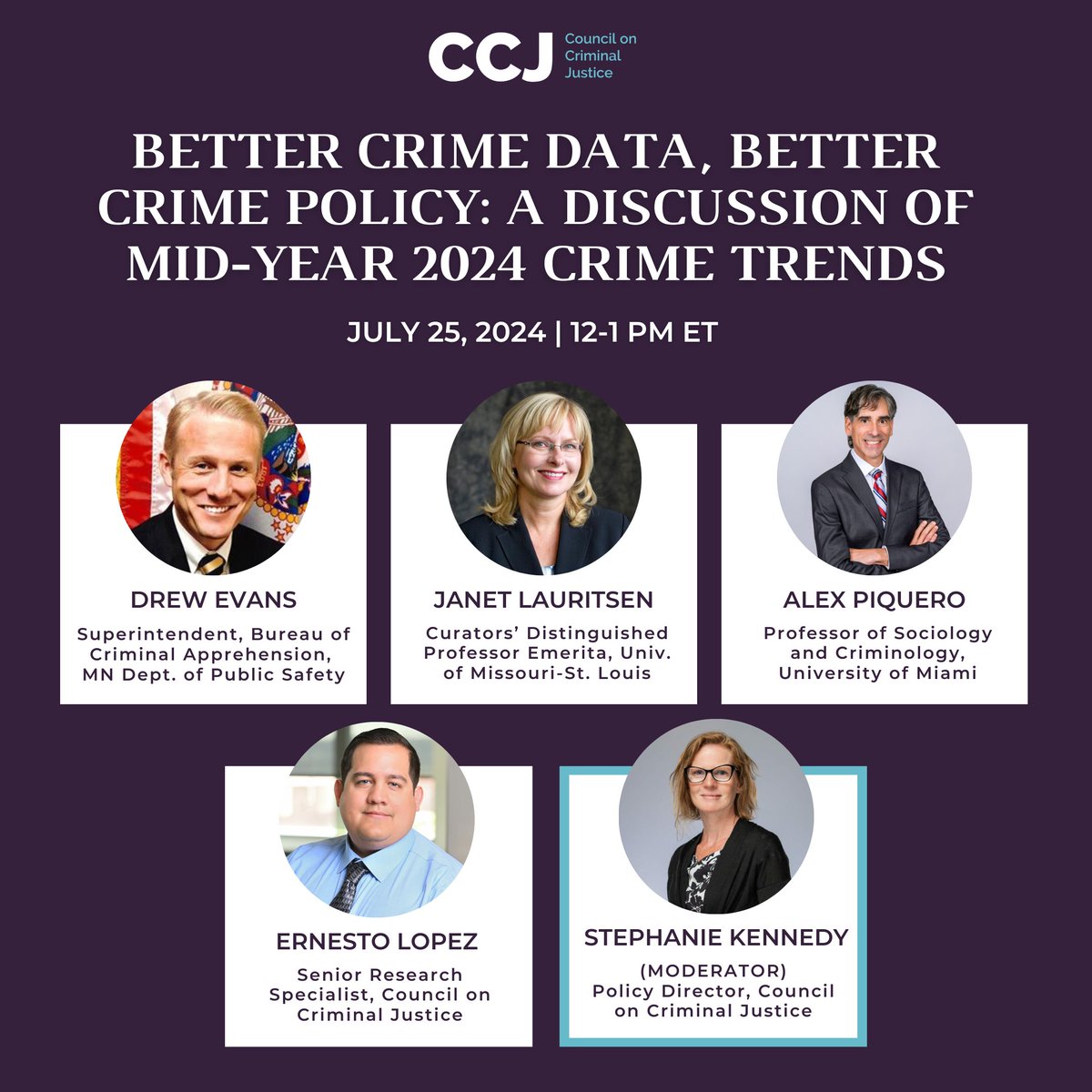 Join us! On Thursday CCJ will release our mid-year 2024 crime report, analyzing trends in a dozen offenses across 39 cities. Panelists will discuss the findings as well as recommendations for improving the country’s crime data infrastructure. Register at: events.zoom.us/ev/AkajX5gfxac…