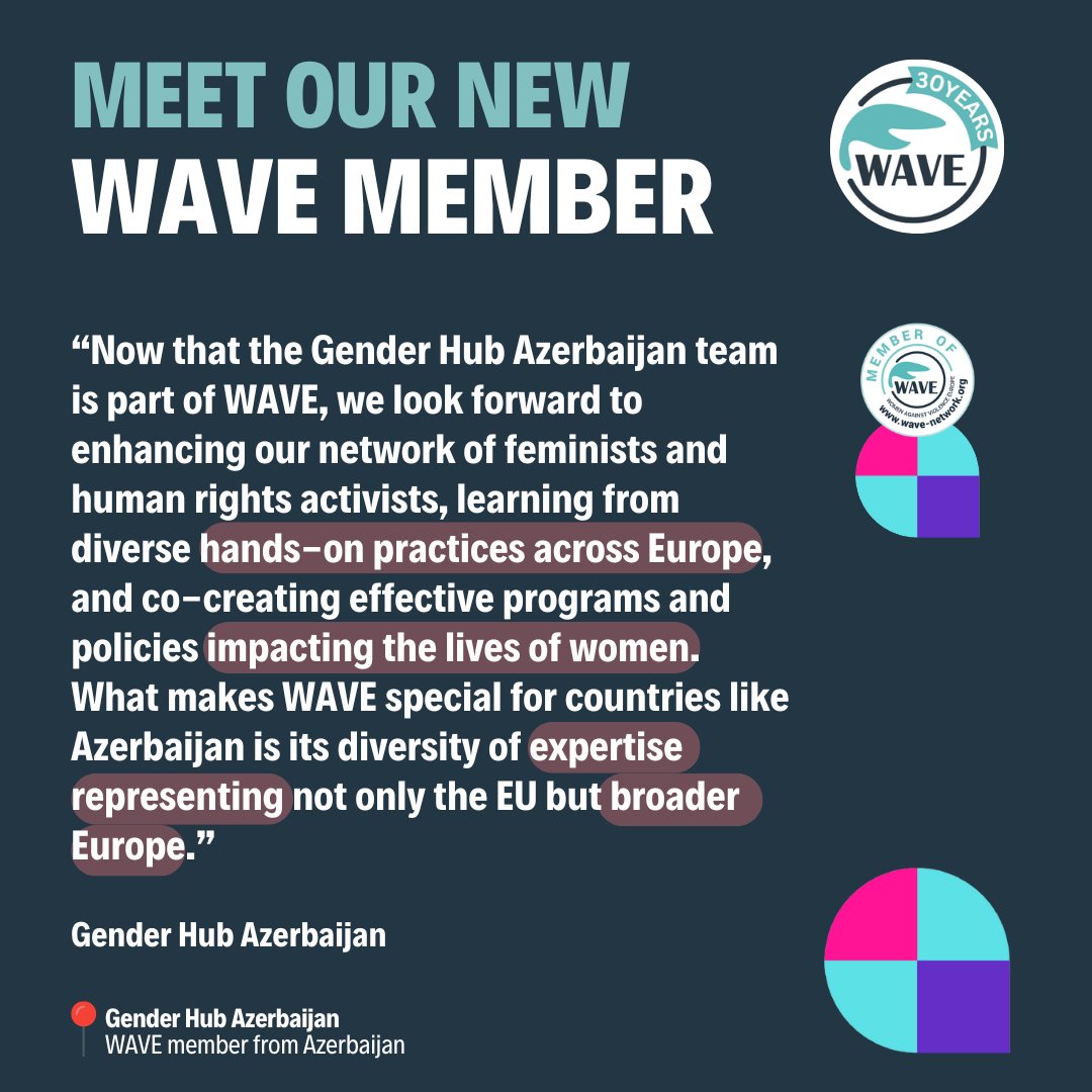 WAVE_europe's tweet photo. The sun is shining and our membership is growing! Join us in welcoming our newest #WAVEmember from Azerbaijan, @GenderHubAz! Thank you for joining our #WAVEofChange! 📣 More info on the #WAVEmembership here: https://t.co/dXHMghGiCr
#endVAWG #WAVEmembers
© Gender Hub Azerbaijan https://t.co/cGmfiQvmWy