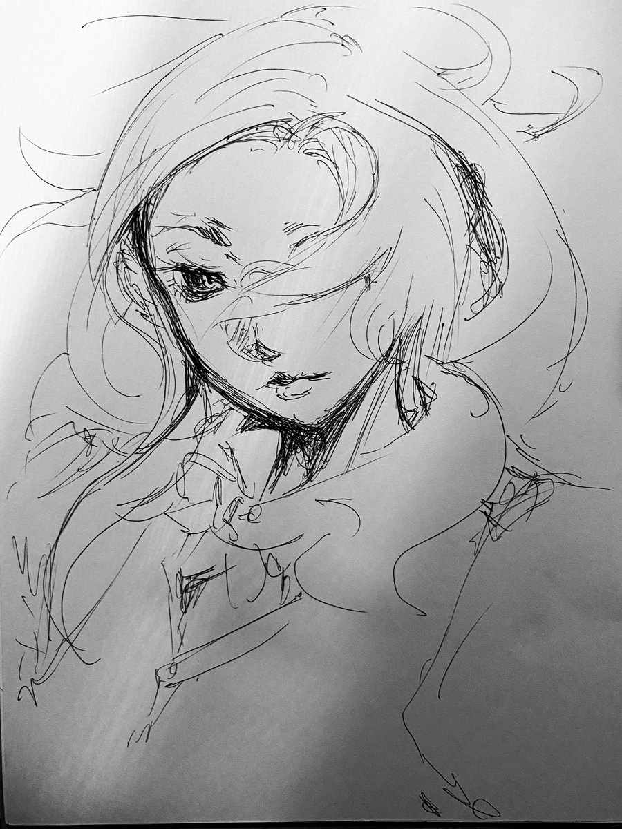 少し描きました。

夜勤の夜食休憩時に。
夜食は食べないので。

#イラスト #illustration #rkgk 
