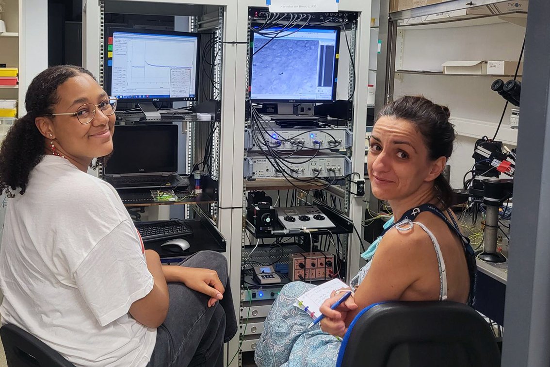 TommasEllender's tweet image. Great to have 2nd year Biomedical Sc. student Allicia in the lab as part of Honours College #UAntwerpen summer placement. Who knew so much could be planned in a few weeks #Ephys #Immuno #Microscopy!! Thanks to @BataveljicD for making it such a packed week!
