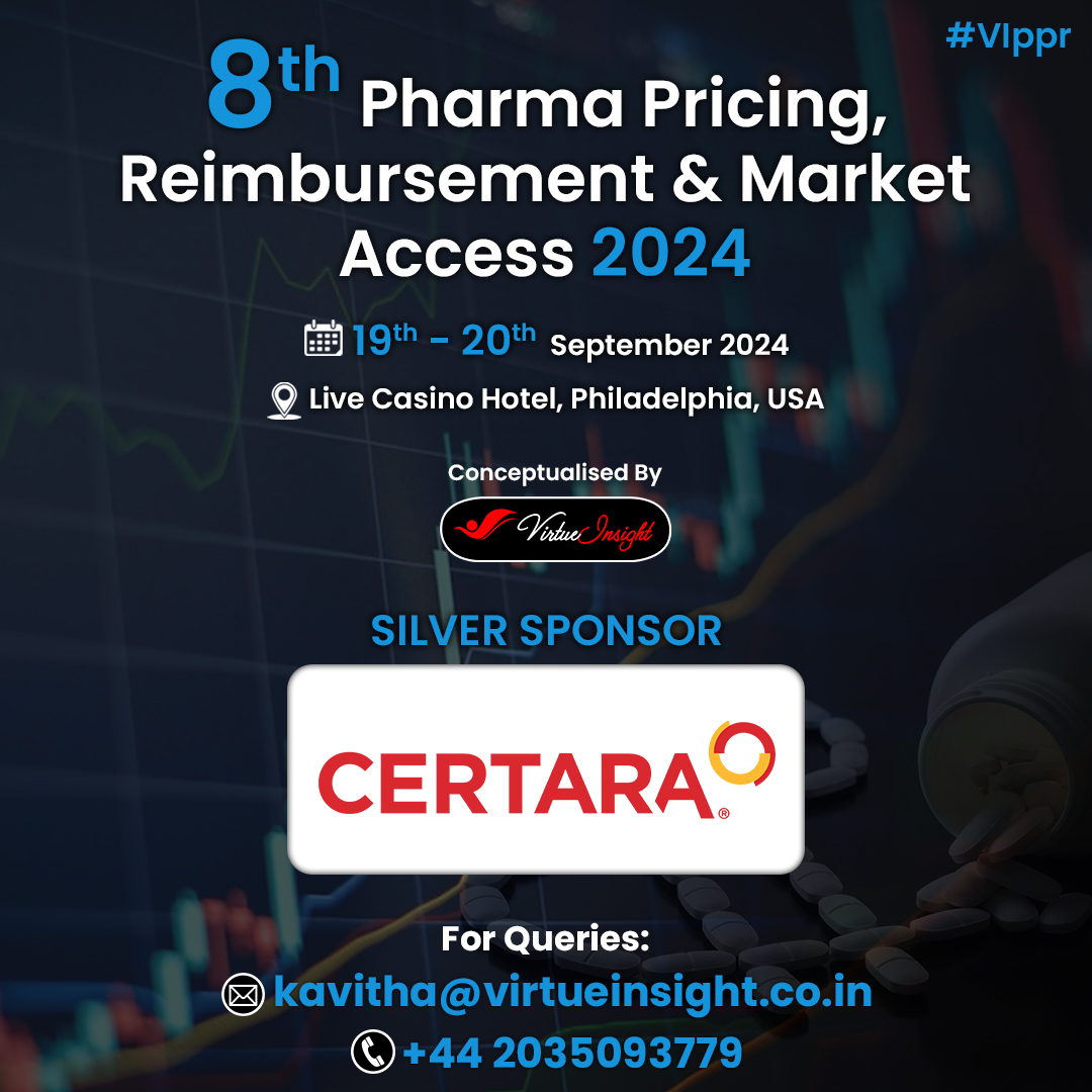 virtue_insight's tweet photo. We are thrilled to announce @Certara as Silver Partner for #Pharma #Pricing, #Reimbursement & #MarketAccess 2024 https://t.co/1qOA3wX8Qd
#VIppr #healtheconomics #payer #heor #pricingpolicy #pharmapricing #PatientValue #budgetmanagement #outcomesresearch #governmentaffairs https://t.co/kSJe3VP2gU
