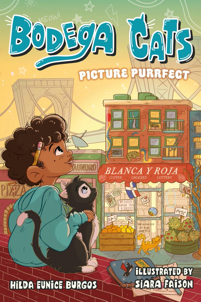 BODEGA CATS by @hildaeburgos1 &amp; @siaranoel, out today, is the first in a new series  about the friendship between a bodega owner's kid and his newly-adopted furry friend, with a focus on family and community. 🐈‍⬛ bit.ly/3Wq4DHe