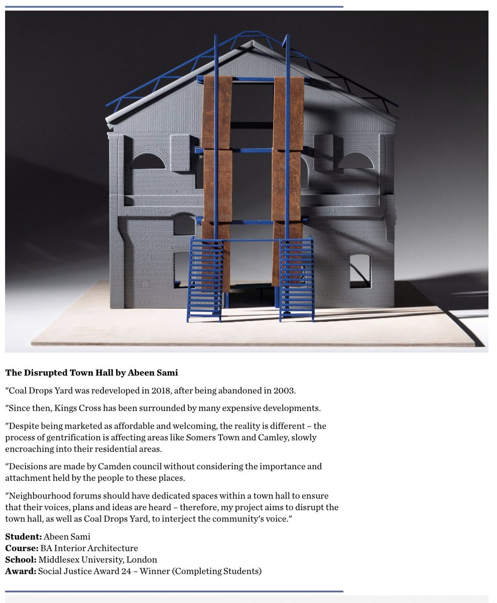 francesca murialdo (@fra_murialdo) on Twitter photo <a href="/InteriorEds/">Interior Educators</a> At <a href="/MiddlesexUni/">Middlesex University</a> <a href="/InteriorsMDX/">Interior Architecture + Design at MDX</a> , we are delighted to have two winners featured in this article: "Objects of Rhythm" for the Collaboration & Interdisciplinary Practice Award 24 – Winner, and "The Disrupted Town Hall" by Abeen Sami for the Social Justice Award. <a href="/InteriorEds/">Interior Educators</a> At <a href="/MiddlesexUni/">Middlesex University</a> <a href="/InteriorsMDX/">Interior Architecture + Design at MDX</a> , we are delighted to have two winners featured in this article: "Objects of Rhythm" for the Collaboration & Interdisciplinary Practice Award 24 – Winner, and "The Disrupted Town Hall" by Abeen Sami for the Social Justice Award.