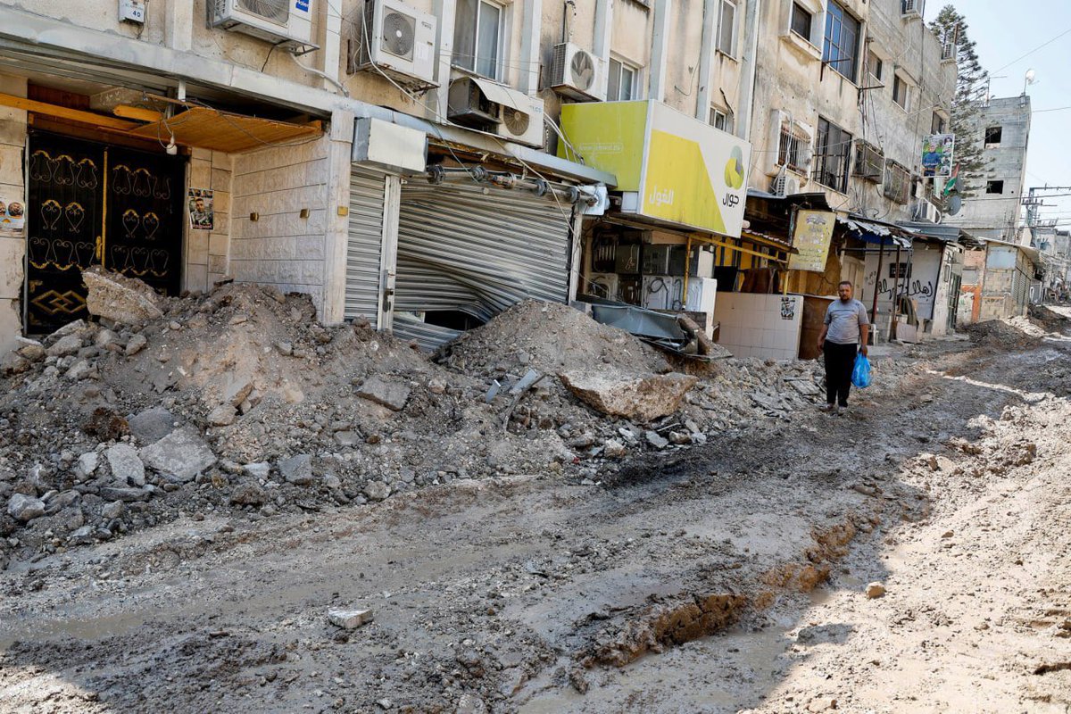 RamAbdu's tweet image. When the genocide began, many countries and organizations evaded responsibility by talking about the West Bank. These entities now witness the Israeli army destroying the infrastructure of West Bank cities and villages without military justification, yet remain silent. #Tulkarm