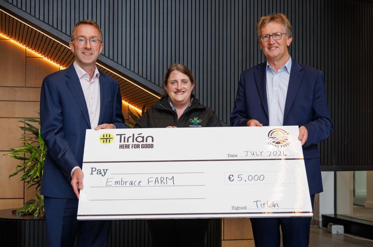 🚜 🐄 As part of #Farmsafetyweek, Tirlán and our farmers are donating €5,000 to <a href="/EmbraceFARM/">Embrace FARM</a>  to support their work helping families affected by farm accidents. Read More 👉 bit.ly/3y93XMU