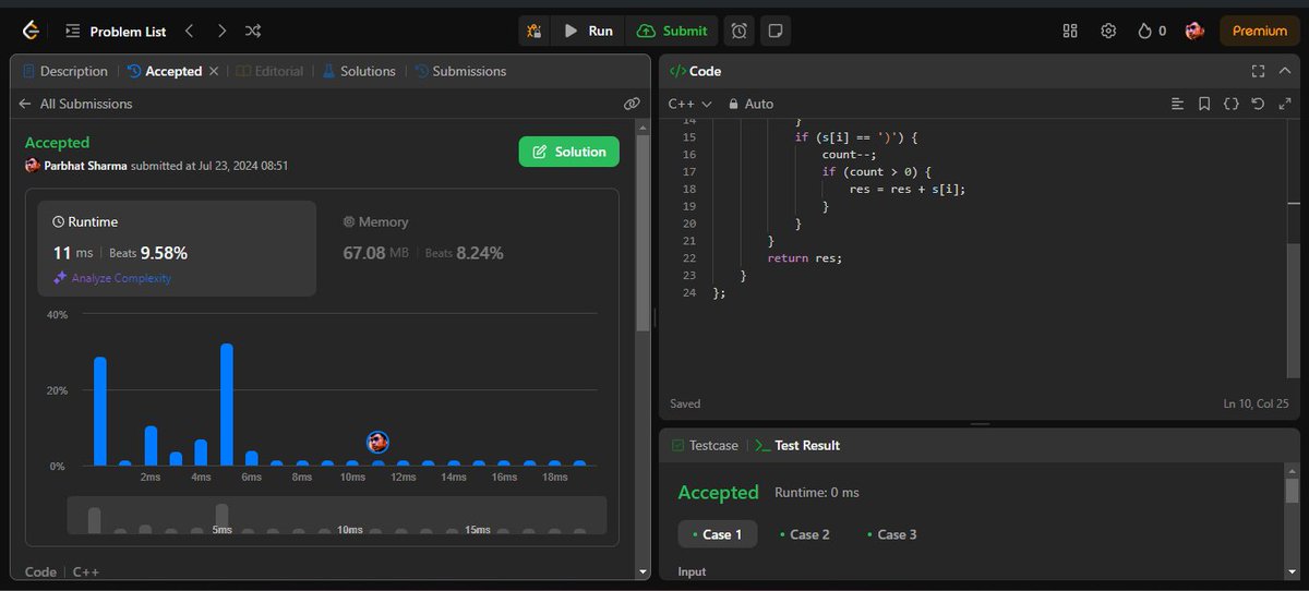 ParbhatSharma29's tweet image. Completed basic string problems from @striver_79's A to Z DSA sheet.
#learninpublic #cpp #dsa #leetcode