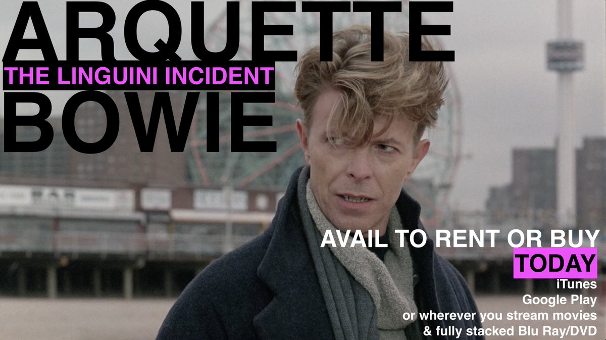 I'm finally proud of my 1st film. It only took 30 years. In 1991 the film was taken away from me in editing. Broke my heart. I finally got rights back, created a Director's cut &amp; today THE LINGUINI INCIDENT is finally out. Please spread the word. Doing this by hand.  #davidbowie