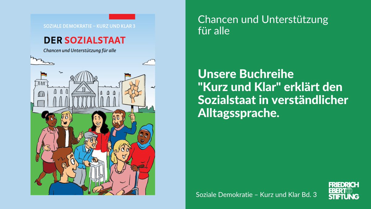 Wir wollen, dass alle verstehen, worum es in der Sozialen Demokratie geht. Darum haben wir die Buchreihe #KurzundKlar entwickelt. In den Büchern wird jeweils ein wichtiges Thema in verständlicher #Alltagssprache aufbereitet. 1/4 #EinfacheSprache