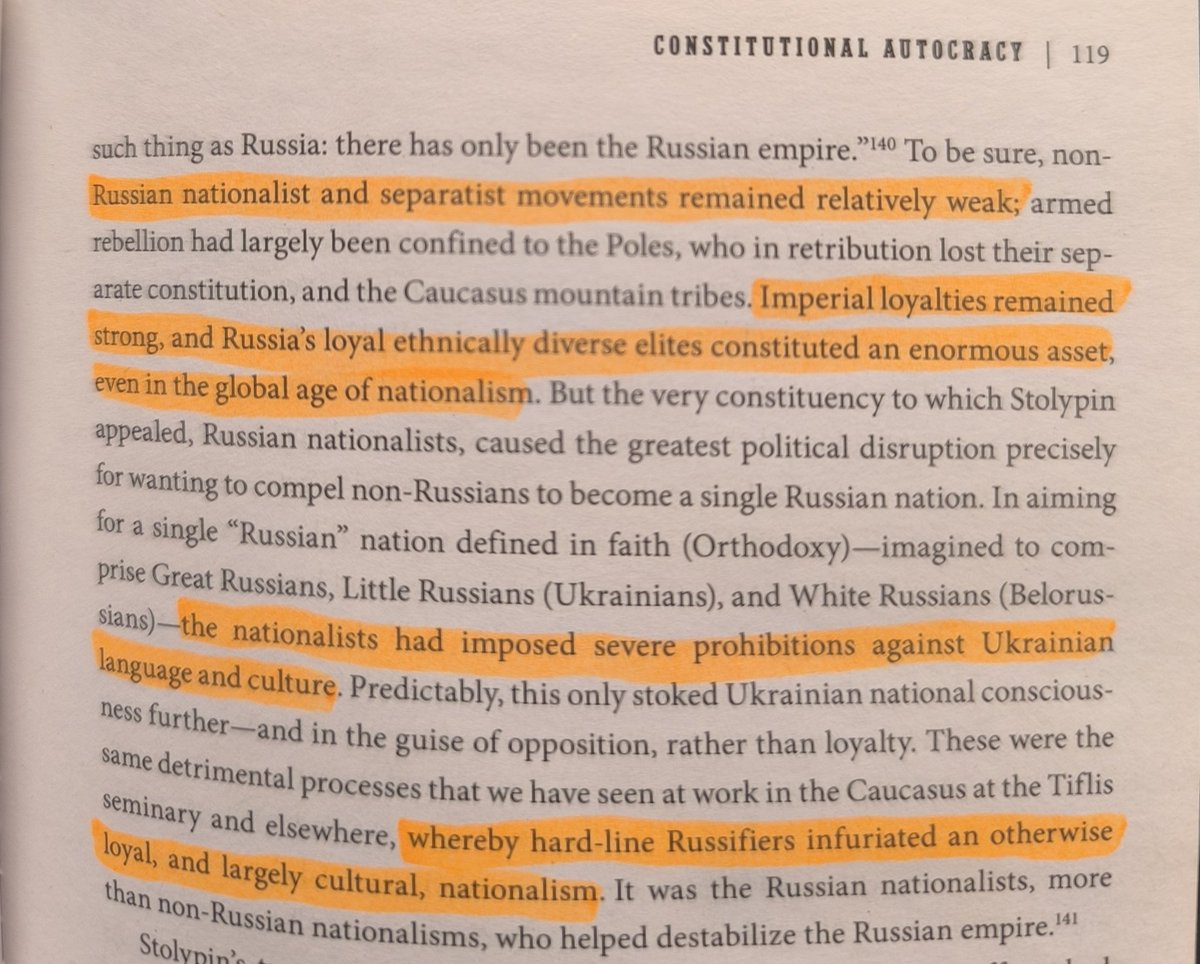 JanTustikbaev's tweet photo. "... hard-line Russifiers infuriated an otherwise loyal, and largely cultural, nationalism. It was the Russian nationalists, more than non-Russians nationalism, who helped destabilize the Russian empire." https://t.co/uVWWErRxOR