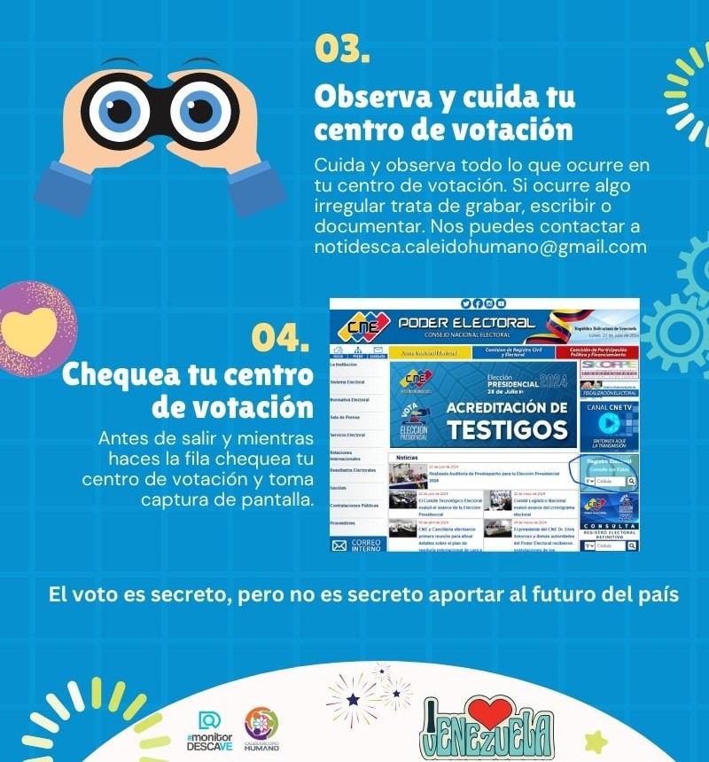 ¿Qué necesitas para ejercer tu derecho al voto? 

Tu cédula de identidad, no importa si está vencida, y tus ganas de participar en el proceso electoral. 

Desde #MonitorDescaVe, te dejamos algunas consideraciones para que, el próximo #28Julio, puedas votar #sinproblemas. 👇