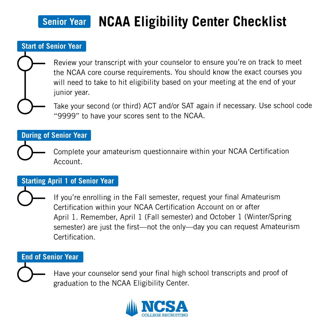 ncsa's tweet photo. The Eligibility Center is an important step in the recruiting process. Check out our Eligibility Center checklist to stay on top of your process and make sure you're taking the right steps! https://t.co/h2a0apsGB3