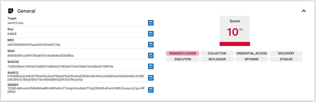 RacWatchin8872's tweet image. #snakekeylogger #malware
💣198.46.174.139💣
/41/winiti.exe - tria.ge/240723-sts6lsx…
/66066/winiti.exe - tria.ge/240723-stsvvax…
Info Sent To angie@blooming.com.my
