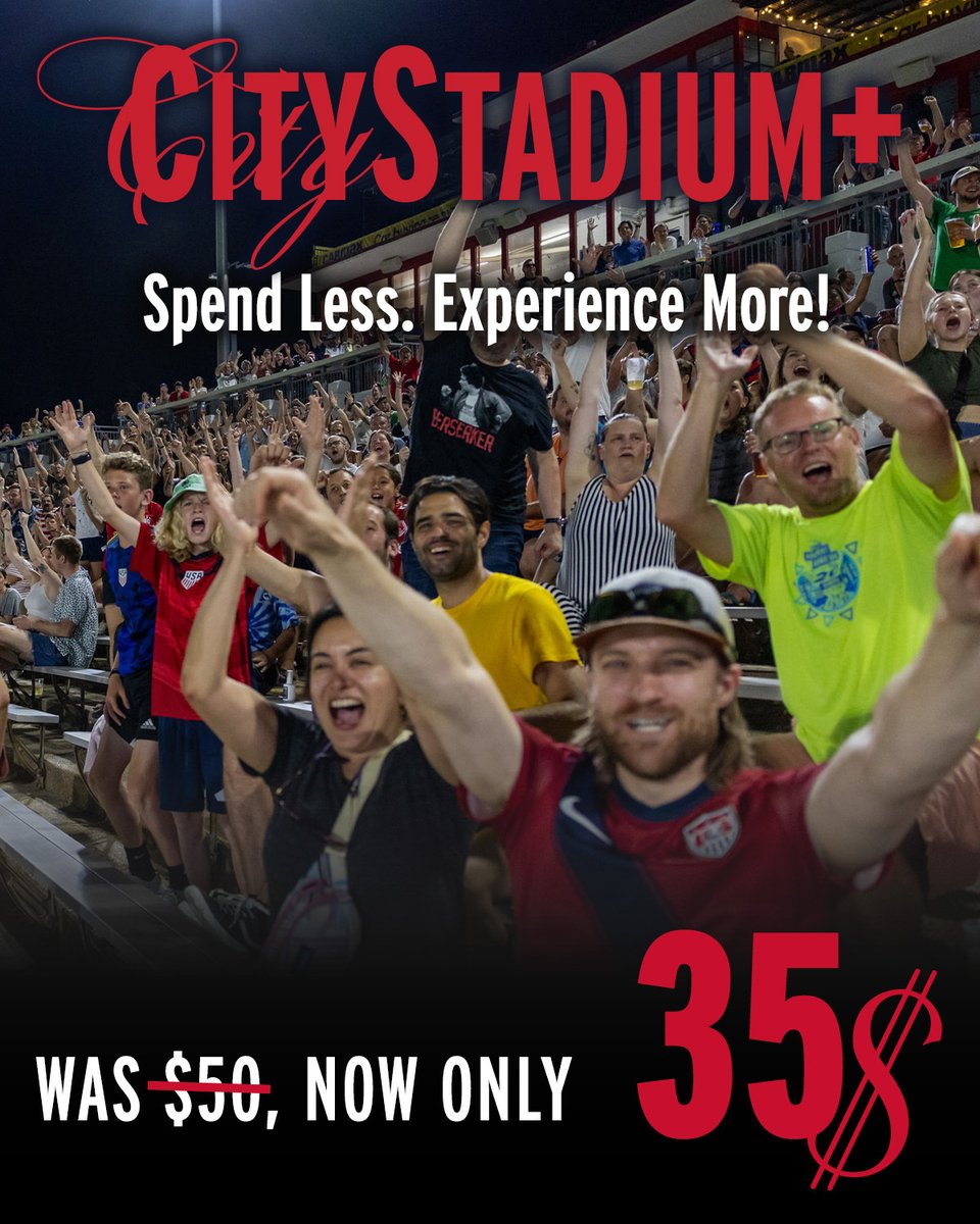 RichmondKickers's tweet photo. Only 6️⃣ home matches left in the regular season! CityStadium+ Memberships are 𝗡𝗢𝗪 𝗢𝗡𝗟𝗬 $𝟯𝟱 and pay for themselves in just 4️⃣ ticket purchases!

Spend Less. Experience More: https://t.co/2Appp6N7GY

And don't forget CS+ Members save 15% on merch! https://t.co/wIlfrA4jIK