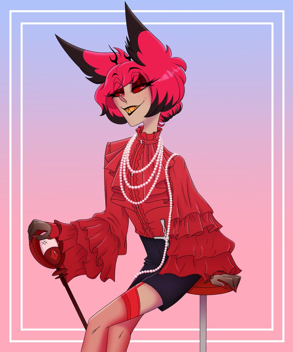 Petition for Al to dress up in drag for season 2? (yes I had to join in with putting him in this outfit 😏)

#alastor #HazbinHotel #HazbinHotelFanart