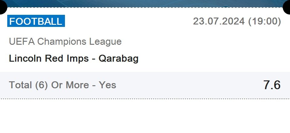 LivebetsN's tweet photo. Risky bet yields 7 odds 🔥🔥🔥
#1xbet #livebetsNyagah #ChampionsLeague #Qarabag #lincolnredimps https://t.co/pKAH69i8ly