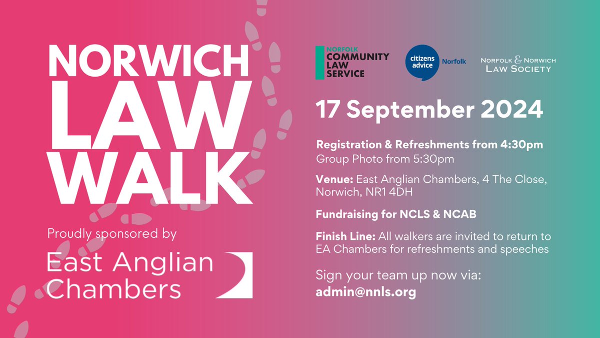 We are extremely excited to be sponsoring the Norwich legal walk on the 17th September 2024 and look forward to seeing you there!