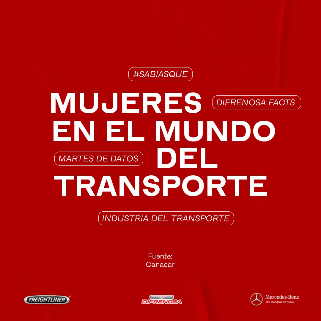 DIFRENOSA's tweet image. En la actualidad existen 25,706 mujeres permisionarias en la modalidad de carga y pasajeros, apenas el 10% del total de los 255,466 que cuentan con un permiso. 🚚 

#TuesdayFact #SabíasQue #DifrenosaFacts #TransporteDeCarga #MujeresTransporte #Difrenosa #Freightliner #Mbenzbuses