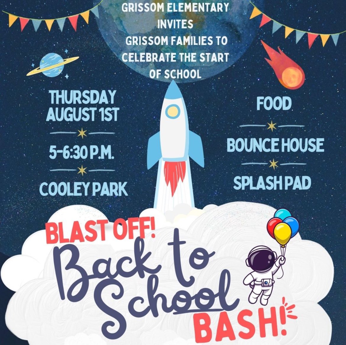 Grissom_MCS's tweet photo. We are so excited and getting ready for another fabulous school year! Check out our images below for upcoming events. We hope to see you at registration, our back to school bash, and title one open house. 🚀🧑🏼‍🚀 https://t.co/AYwE7G4LUg