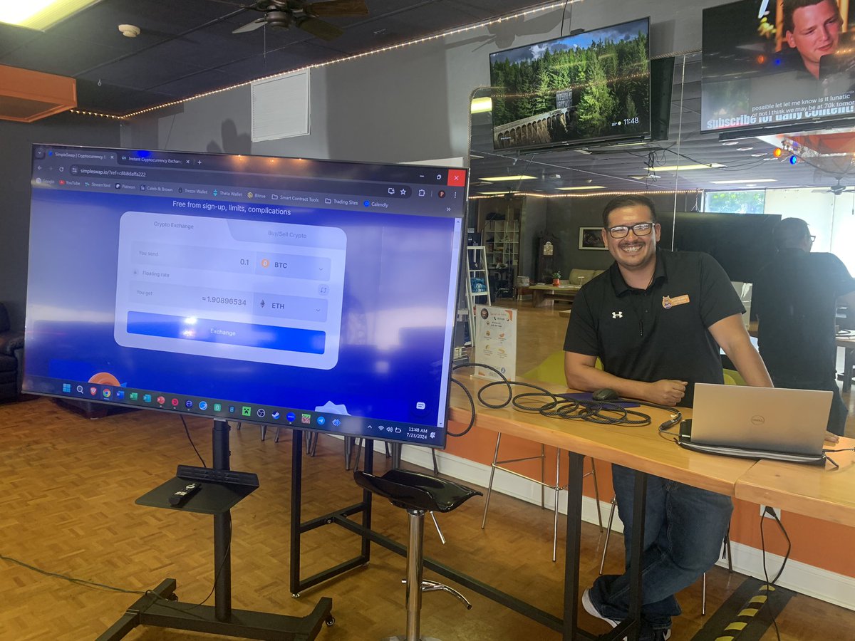 cryptosherpallc's tweet image. Giving a class today on How to use SimpleSwap &amp;amp; ChangeNow. 
@BB__CryptoClub #Education #SimpleSwap #ChangeNow #Trading #Crypto