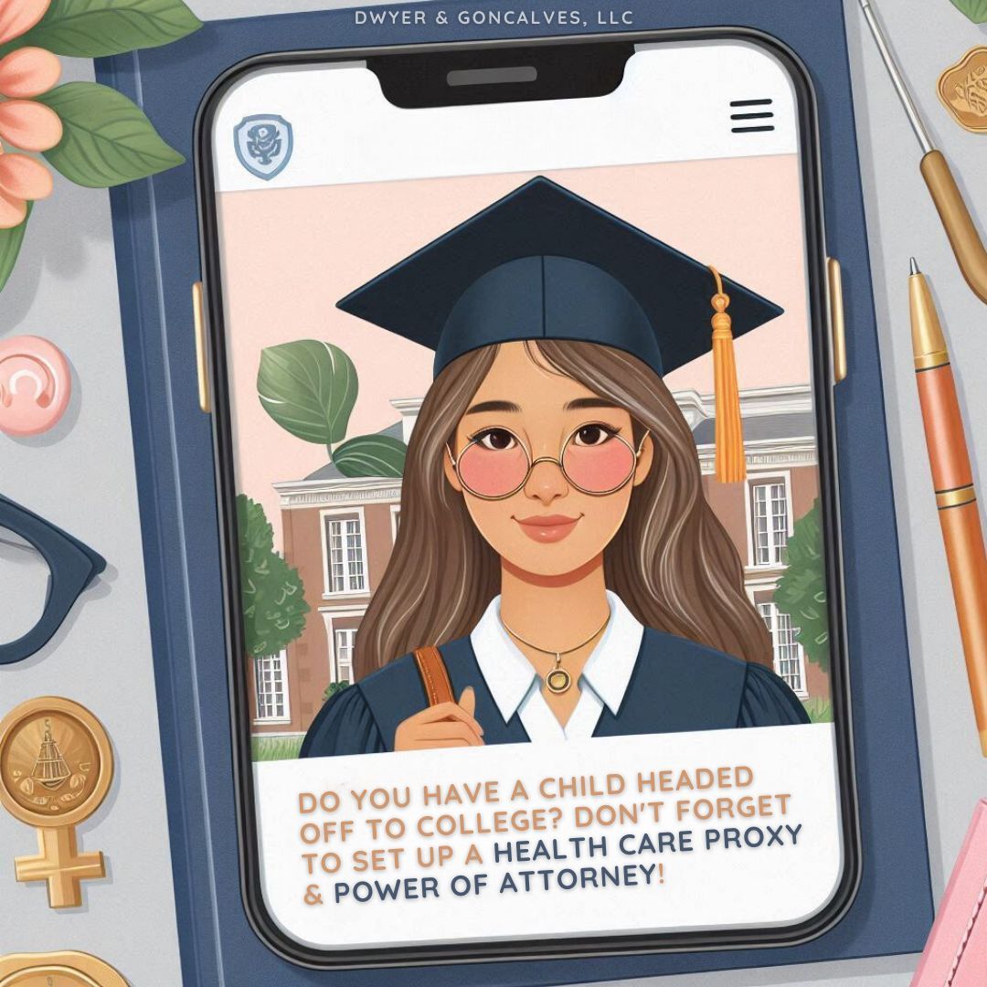 As college-bound students prepare for their new adventures, parents should consider setting up a health care proxy and power of attorney. Ensure that your child’s needs are met no matter where they are for your peace of mind.

#estateplanning #estateplan #estateplanningattorney