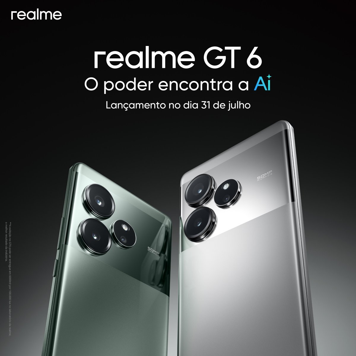 realmeBrasil's tweet photo. Aguenta coração e anotem na agenda! 😎
O realme GT 6 já tem data de lançamento no Brasil! Ele te aguarda no dia 31 de julho!
#realmeGT6 #GTisBACK #FlagshipKiller https://t.co/tkKMmuiRTY