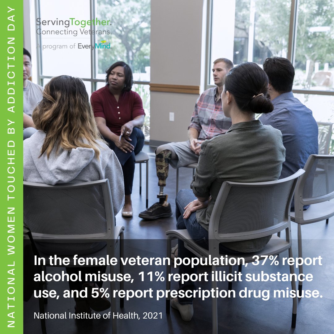 ServingTogether's tweet photo. Addiction in female veterans is often complicated by factors like depression, anxiety, and PTSD. To address this, seek support from counselors and professionals to treat the bigger picture.  Click the link in bio to get more help.
#WomenTouchedByAddiction #VeteranAddiction https://t.co/gXUood9uVN
