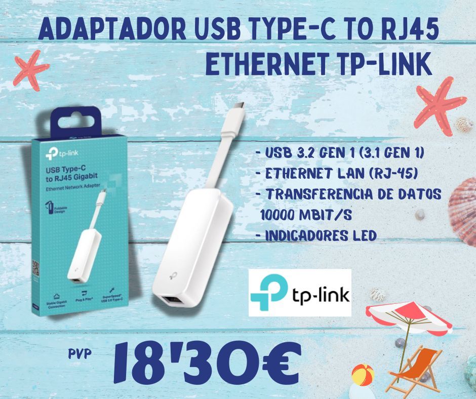 BEEPMonforteCid's tweet image. 🔌👉 Adaptador USB Tipo C a RJ45 de Tp-Link

-Usb 3.2 Gen 1 (3.1 Gen1)
- Ethernet Lan ( RJ-45)
- Transferencia de datos 10000 Mbit/s
- Indicadores Led

Disponible en BEEP Monforte del Cid por sólo 18'30€

#adaptador #USB #TipoC #RJ45 #Ethernet #Lan #TpLink #10000Mbits #BEEP