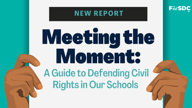 A new guide by <a href="/FedSDC/">FedSDC</a> outlines strategies for resisting anti-civil rights policies in education. Learn how to fight back now: fedsdc.org/meeting-the-mo…