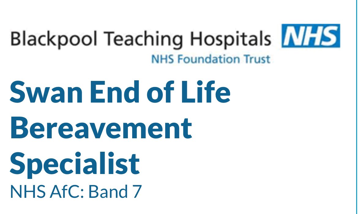 Exciting opportunity to join our team - new community based role joining our existing experienced end of life community team  🦢 healthjobsuk.com/job/UK/Lancash…