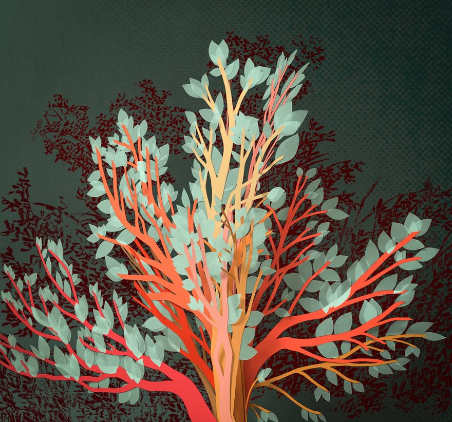 Killingtonarts's tweet image. Exceptional images by the wonderful @CatONeil for Wellcome Collection. These carefully constructed paper cut-out illustrations are photographed and overlaid with digital colour &amp;amp; texture to bring visual &amp;amp; metaphorical depth. 
#wishingtree #illustration
lnkd.in/eNg6M9kE