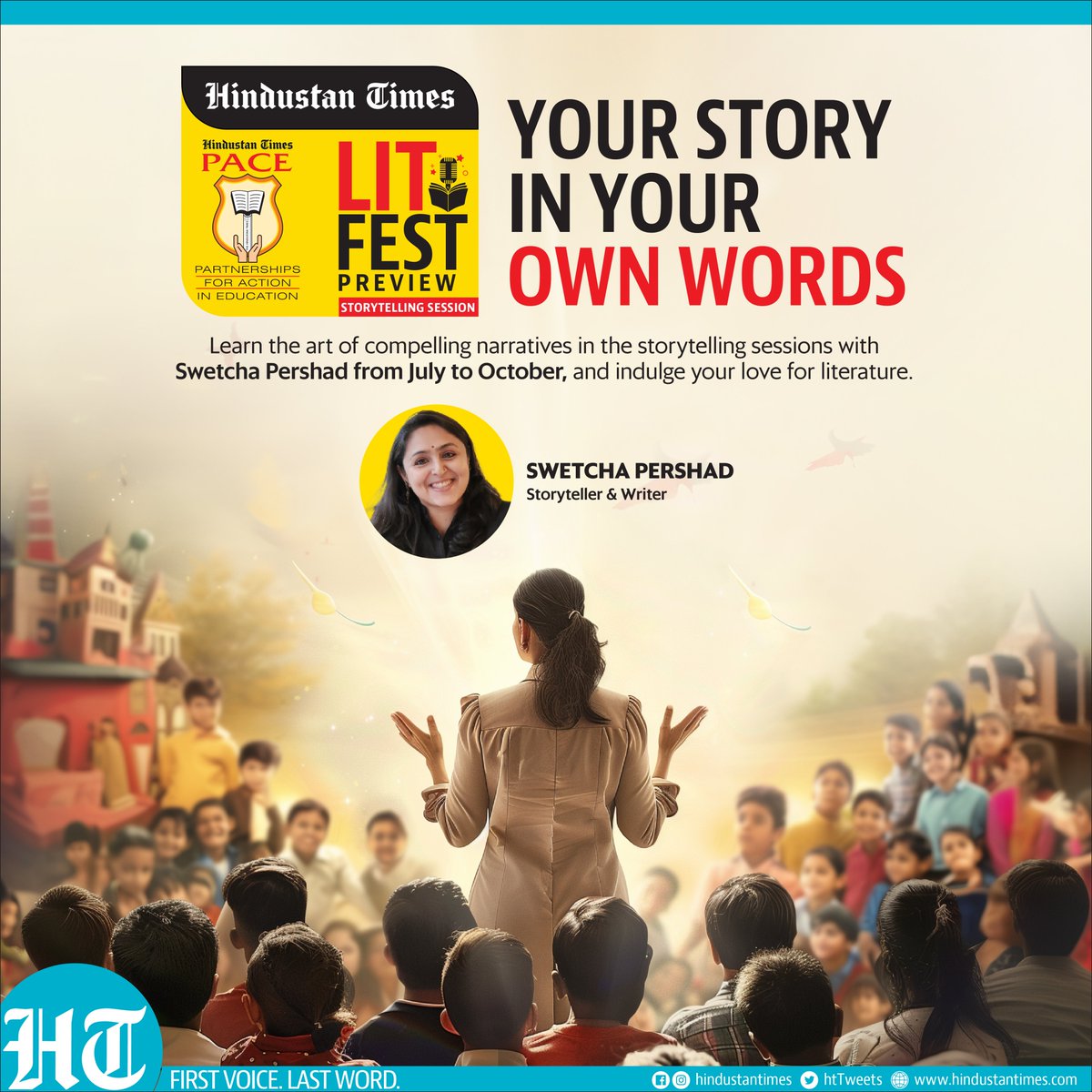 htTweets's tweet photo. #HTPACELitFest |  An exciting storytelling session awaits on July 24th at the HT Pace LitFest Preview, featuring renowned storyteller &amp; writer Swetcha Pershad.

Empower your child with credible news with  https://t.co/dCFWh1UNNW

#HTPACE @htschooltweets @sdg4all https://t.co/dPRA9BwWTw