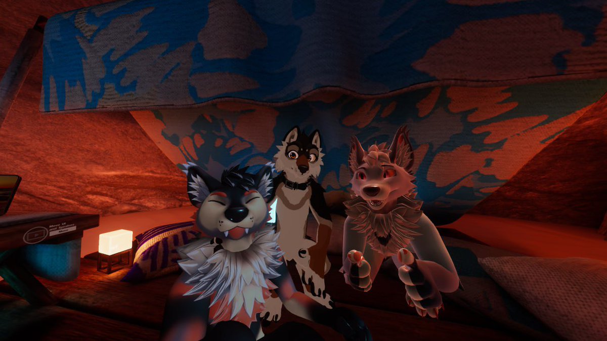 NaozWolf7085's tweet photo. I really had enjoyed our little meet up in VRChat today. Thanks for the nice evening :3 
@DeerisLeGris @TitusTheWolf https://t.co/Gb6R9kiJXP