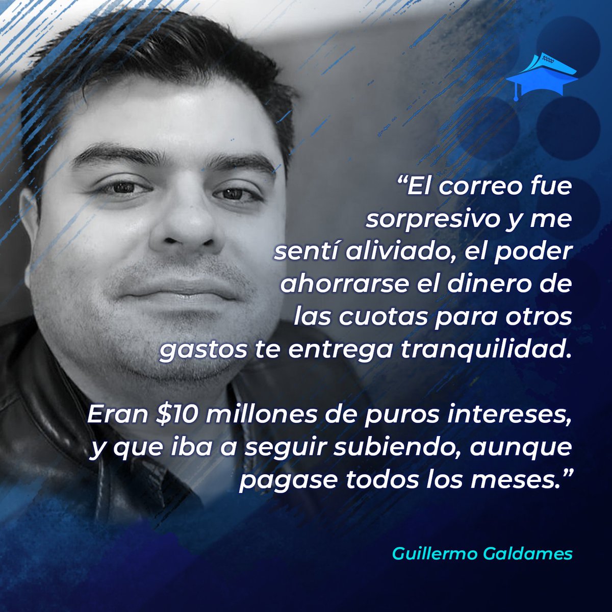 DefensaEdCL's tweet photo. Guillermo nos contactó, confío, se defendió y se liberó de pagar una millonada por su CAE 🔥

¡Gracias por confiar en nosotros! 👏

Completa el formulario en la web https://t.co/CdCm2UWEcD 📱

#DefensaEducación #DileCHAOalCAE https://t.co/EWT3S2t1ux