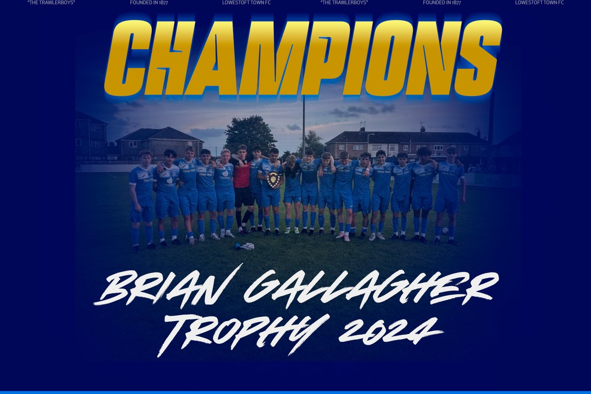 OFCLTRAWLERBOYS's tweet photo. 🏆 Champions! 🏆

Congratulations to Lowestoft Town Reserves for winning the Brian Gallagher Trophy 2024 with a fantastic 5-2 victory over Waveney FC 1st Team at the Fosters Solicitors Community Stadium! 🎉⚽️

Goals by:
Ben Atkinson
Sam Aldous x 2
Diesel Layton
Adam Sherwood

What a game and a brilliant effort by all the players! 🙌

#BrianGallagherTrophy #LowestoftTownFC #Champions