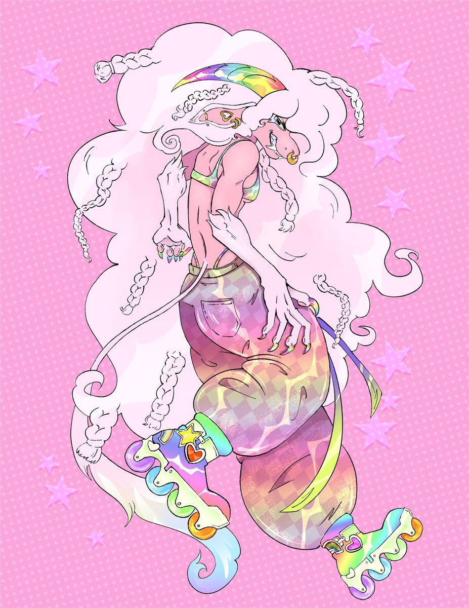 Attack I did for artfight this year! For a friend of mine @dem6nart on instagram! I’m so proud of this!! #artfight #fursona #rainbowdog