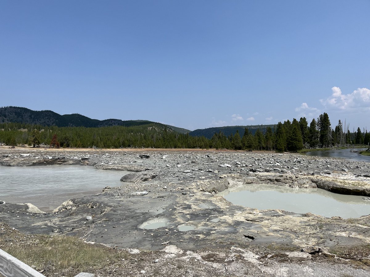 Hydrothermal explosion at Biscuit Basin on July 23, 2024. Photo courtesy of NPS.