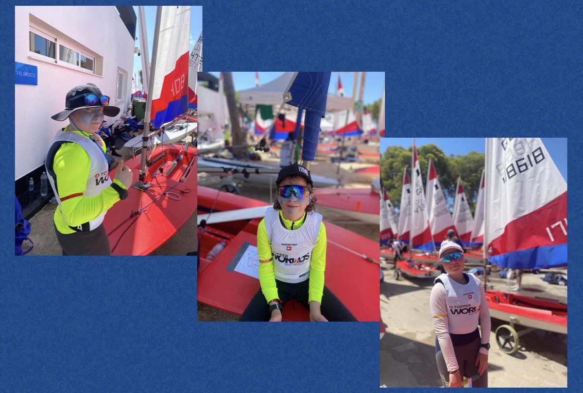 💥 Gold Fleet qualification for Siún in #TopperWorlds
💥Silver Fleet qualification for Paidí in his first 5.3 Worlds 
💥 Tomás lying 3rd in the 4.2 fleet 
⭐️ An amazing start for all three… still 9 races over 3 days to come 😅💪⛵️☀️
#ProudMum 
#Sailing 
#SiblingsWhoSail