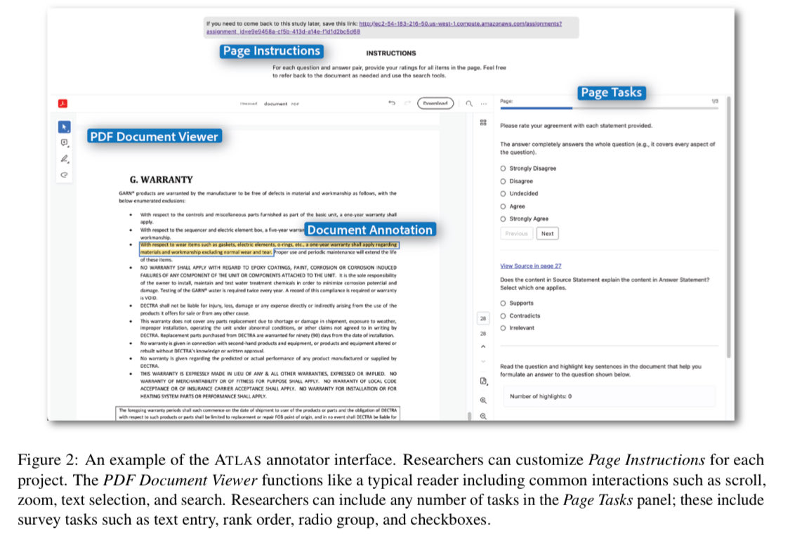 ani_nenkova's tweet photo. Building pdf-centric datasets?

Check out the Atlas tool, which offers streamlined functionality for collecting highlights, free-form drawings, reading behaviour analytics and surveys!

Paper: https://t.co/f5K6OQ8kmw

Demo: https://t.co/gasRzXHeKV

Repo: https://t.co/OdpgIhrGnU https://t.co/fTX3dBpuSa