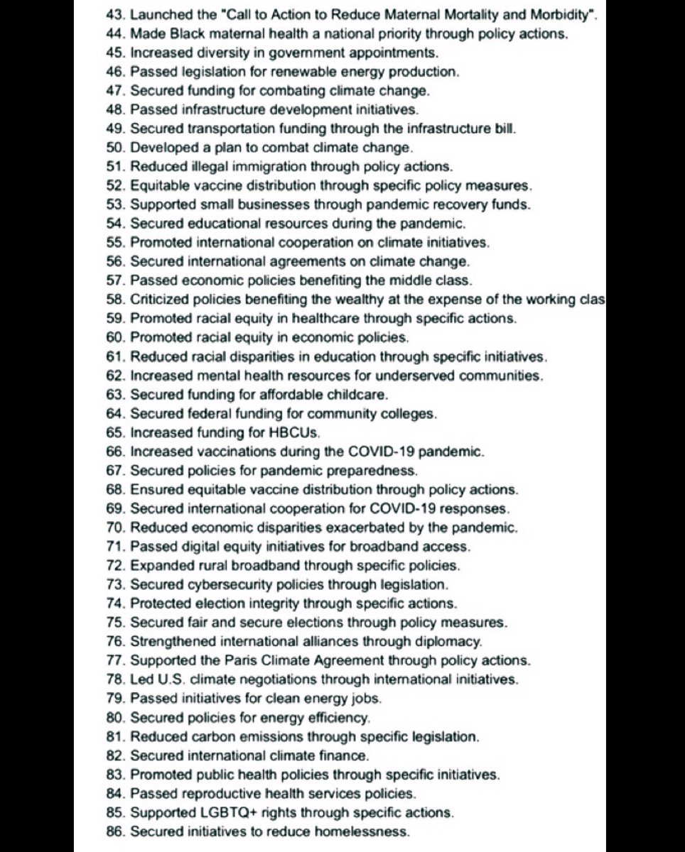 NewRepublicanCO's tweet photo. Someone at @DNC asked ChatGPT to list Vice President Kamala Harris’s accomplishments. #51 “Reduced illegal immigration through policy actions.” Is especially amusing. 😂
#Border #ChatGPT #ProofReadBeforePosting #Immigration https://t.co/6rPKUUlqEA